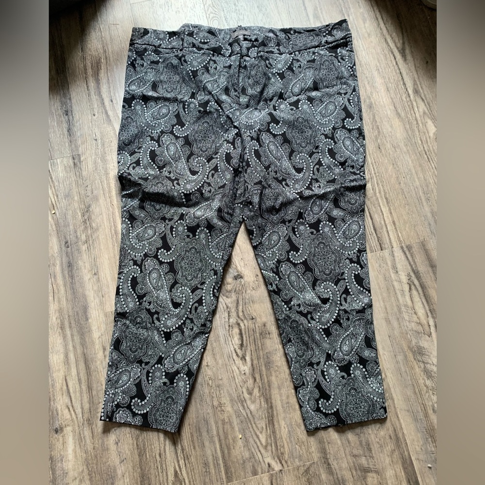 Black paisley ankle pants. The Limited brand.